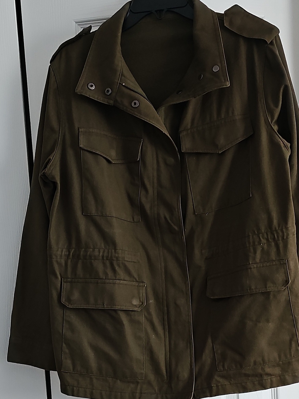 Army Green Utility Field Jacket with Flap Pockets, XL